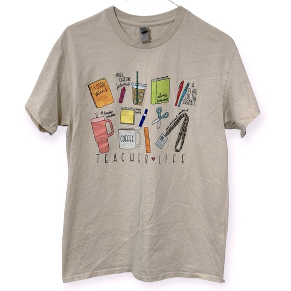 Women’s Teacher Life T-shirt‎ Size M - Picture 1 of 2